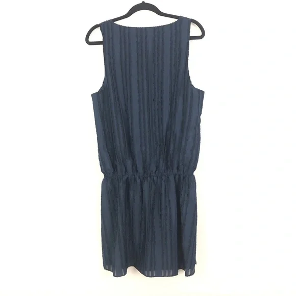 Parker Size L Blue Wrap-front Blouson Dress New - Picture 3 of 4